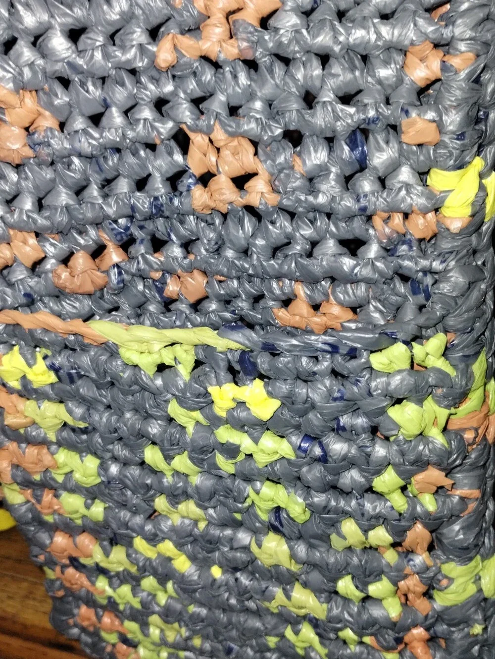 Recycled Plastic Crochet Bag With Separate Interior Bag